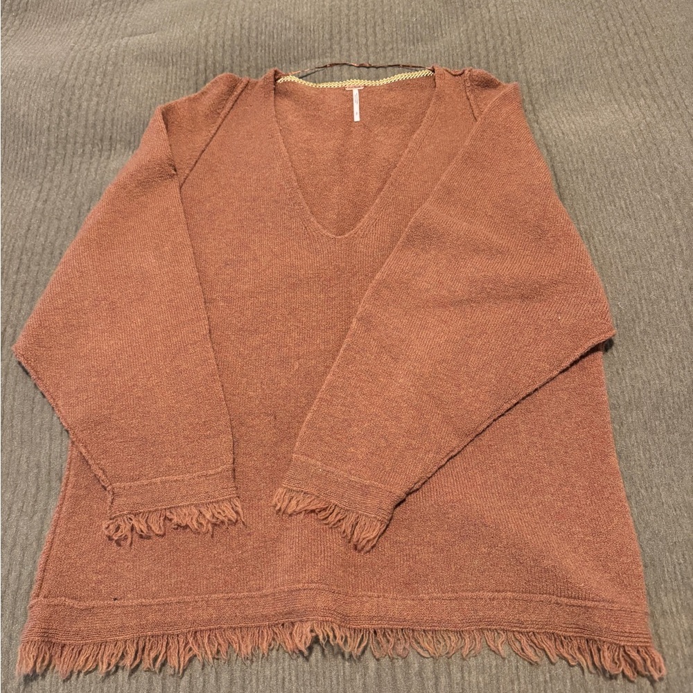 Free People V-Neck Sweater - Brown